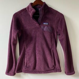 Patagonia Women's Quarter Zip Fleece Snap Pullover - Plum Dark Purple XS